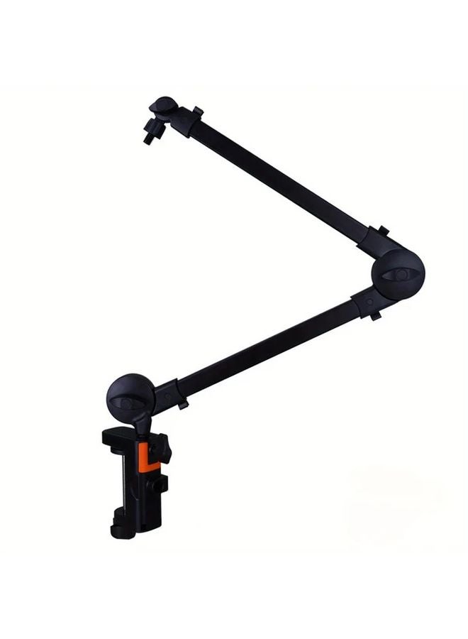 Microphone Cantilever Bracket With Cable Management Clip Adjustable Desktop Stand For Streaming Podcasting Gaming 4 41LB Load Capacity White Black Broadcasting Equipment - Image 1