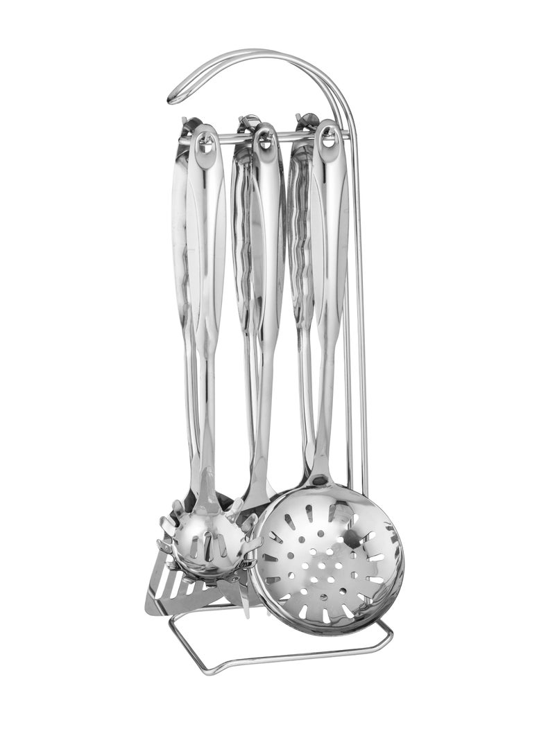 اباريك الصفا طقم ملاعق غرف للسفرة فضي عدد 7 قطع - Image 1