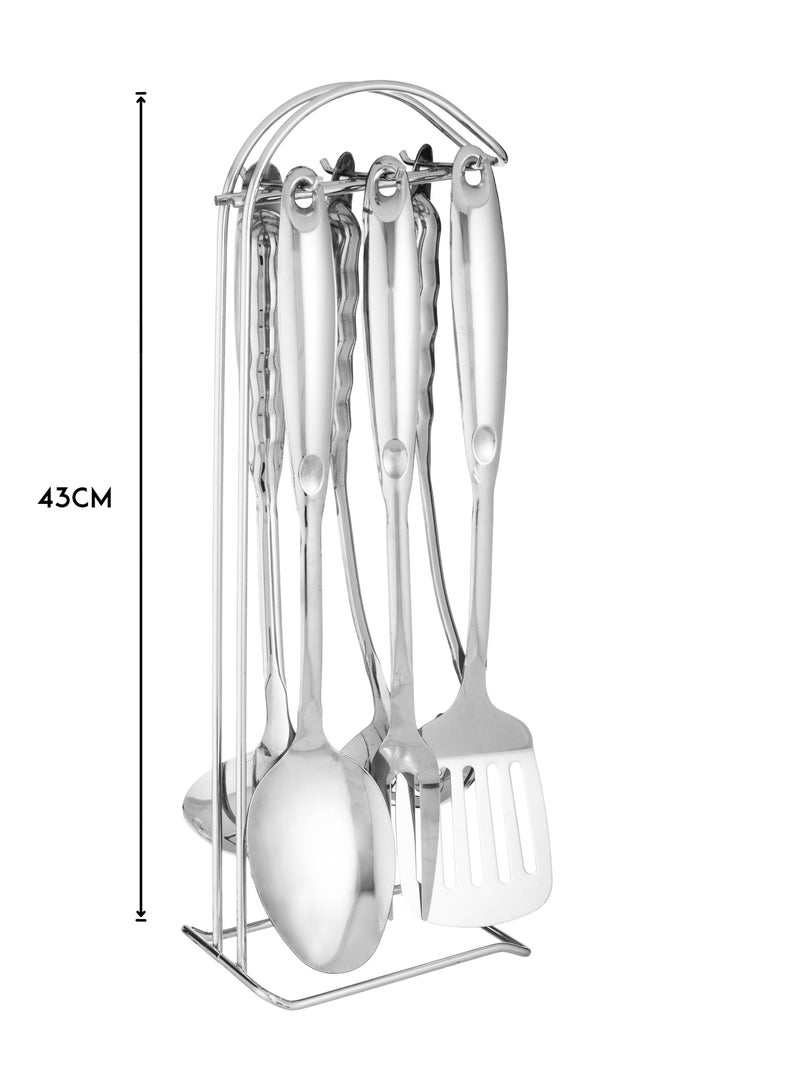 اباريك الصفا طقم ملاعق غرف للسفرة فضي عدد 7 قطع - Image 4