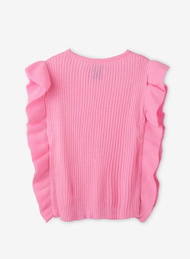 The Souled Store Solids: Baby Pink Girls and Baby Girls Sleeveless Sweaters Girls Knit Sweaters for Kids' Children's Pullover Cable Cardigan Wool Printed Winter Wear Comfortable Warm - Image 2