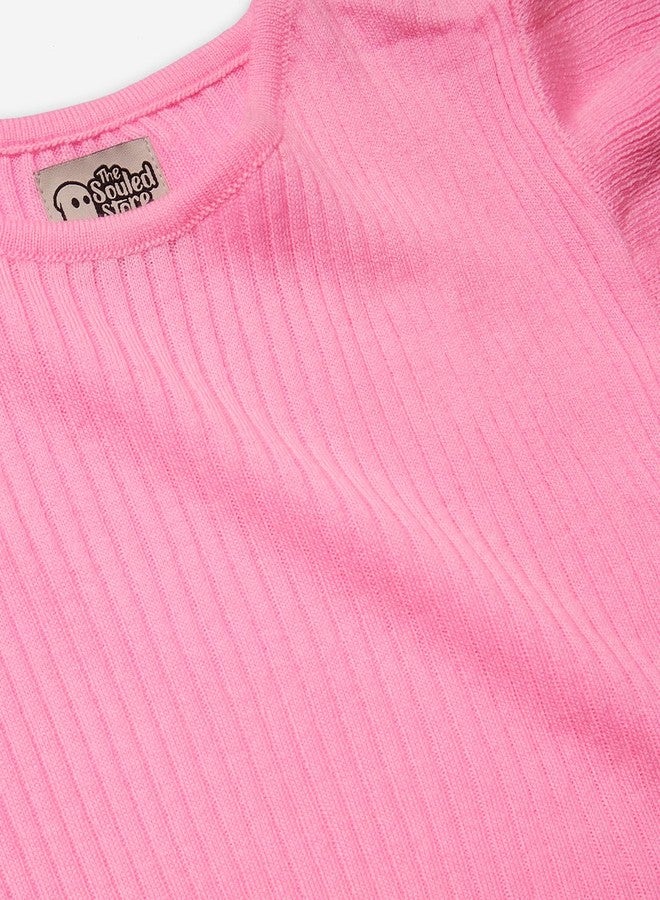 The Souled Store Solids: Baby Pink Girls and Baby Girls Sleeveless Sweaters Girls Knit Sweaters for Kids' Children's Pullover Cable Cardigan Wool Printed Winter Wear Comfortable Warm - Image 3