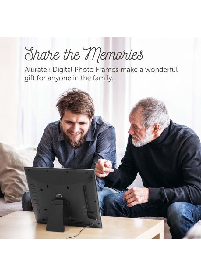Aluratek 8 Inch LCD Digital Photo Frame with Auto Slideshow Using USB SD/SDHC (ADPF08SF) - Black  - Image 2