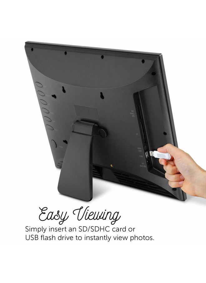 Aluratek 8 Inch LCD Digital Photo Frame with Auto Slideshow Using USB SD/SDHC (ADPF08SF) - Black  - Image 3