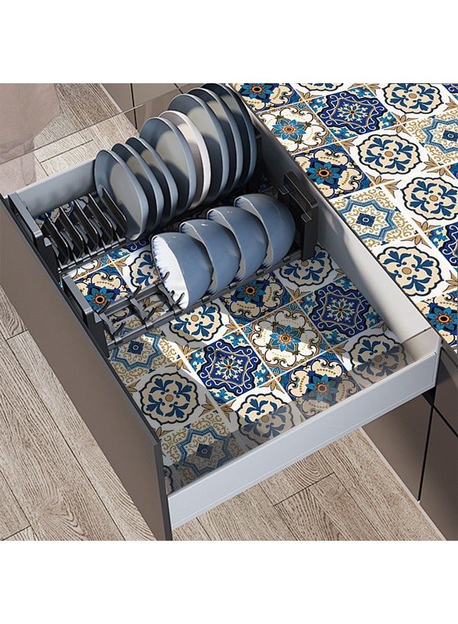 Zeemey 1 Roll Self-Adhesive Wallpaper, Boho Brick Mosaic Tile Contact Paper, Peel And Stick, Waterproof Removable Living Room Kitchen Bedroom Dormitory Wallpaper, Furniture Refurbishment Wallpaper, Fall Aesthetic Wallpaper(40*200CM) - Image 4