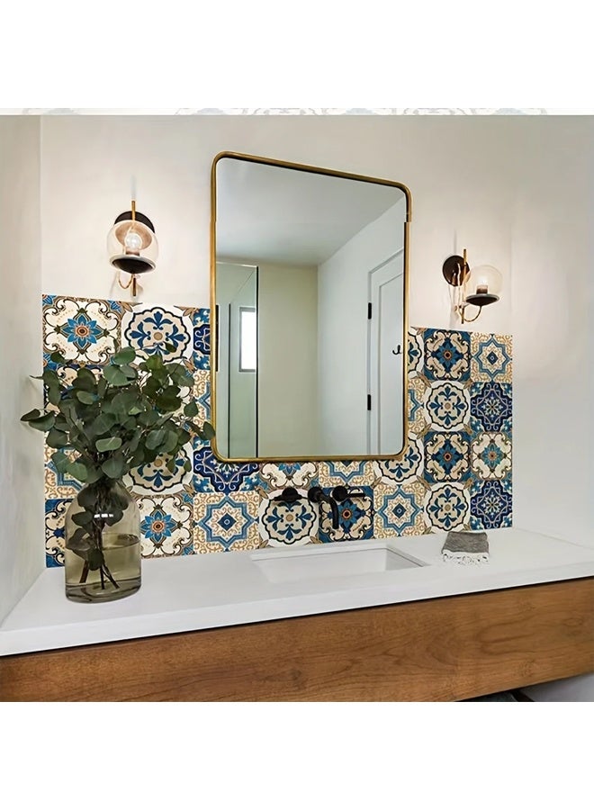 Zeemey 1 Roll Self-Adhesive Wallpaper, Boho Brick Mosaic Tile Contact Paper, Peel And Stick, Waterproof Removable Living Room Kitchen Bedroom Dormitory Wallpaper, Furniture Refurbishment Wallpaper, Fall Aesthetic Wallpaper(40*200CM) - Image 3