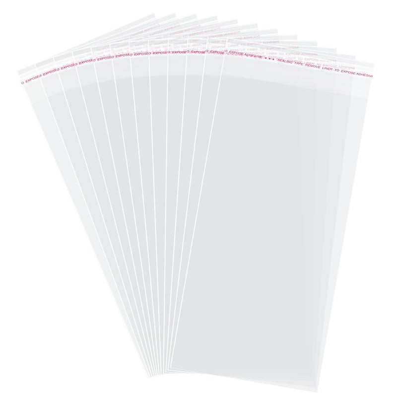 Morepack Self Sealing Cellophane Bags Self Adhesive,5x10 Inches Clear Resealable Cellophane Bags 200Pieces - Image 1