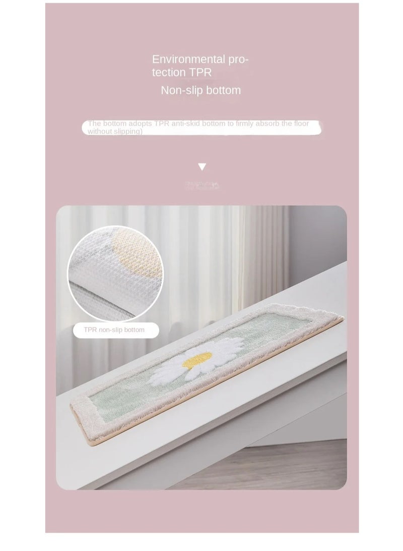 Bluejw Daisy Bath Mat Non-Slip Soft Adorable Boho Floral Bath Rugs Machine Washable Bathtub Mat Water Absorbent Plush Shaggy Carpet Thick Bathroom Kitchen Floor Microfiber Doormat 50x80cm - Image 5