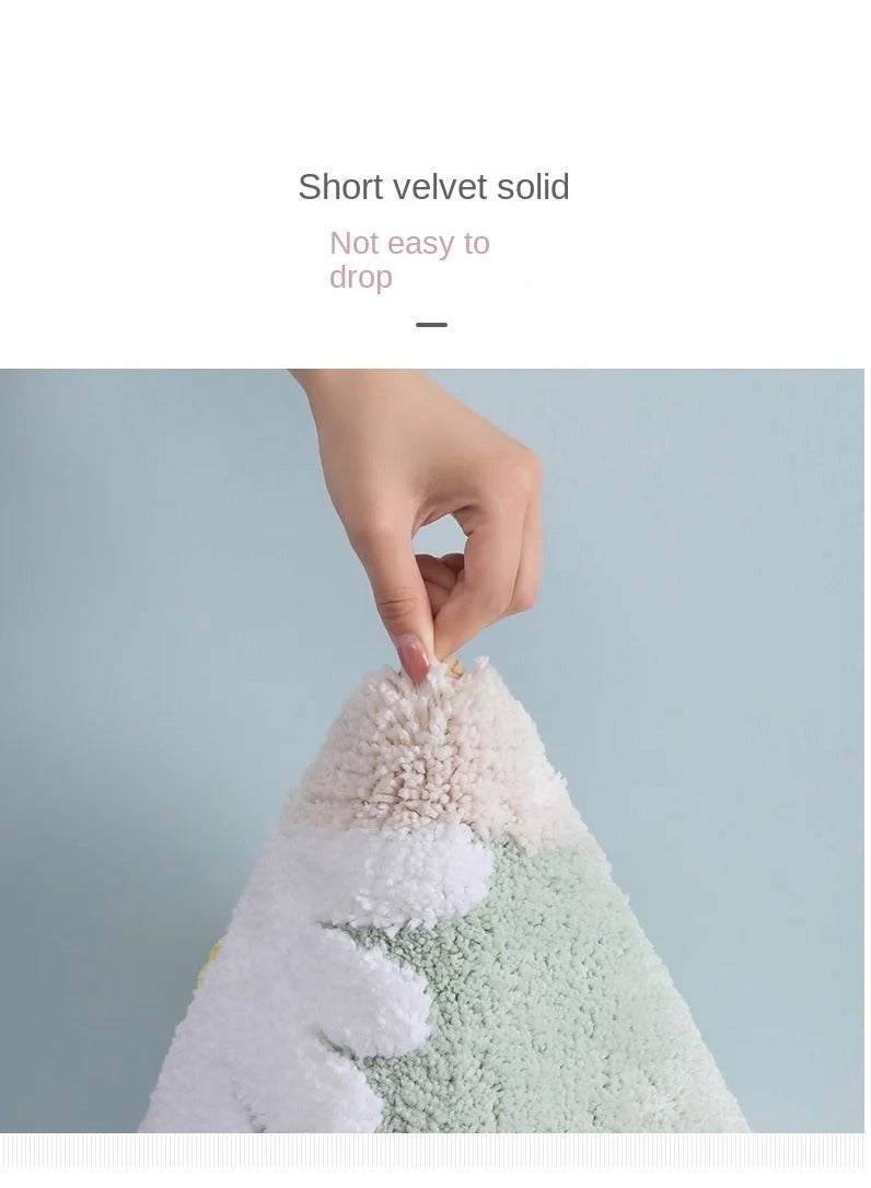 Bluejw Daisy Bath Mat Non-Slip Soft Adorable Boho Floral Bath Rugs Machine Washable Bathtub Mat Water Absorbent Plush Shaggy Carpet Thick Bathroom Kitchen Floor Microfiber Doormat 50x80cm - Image 3