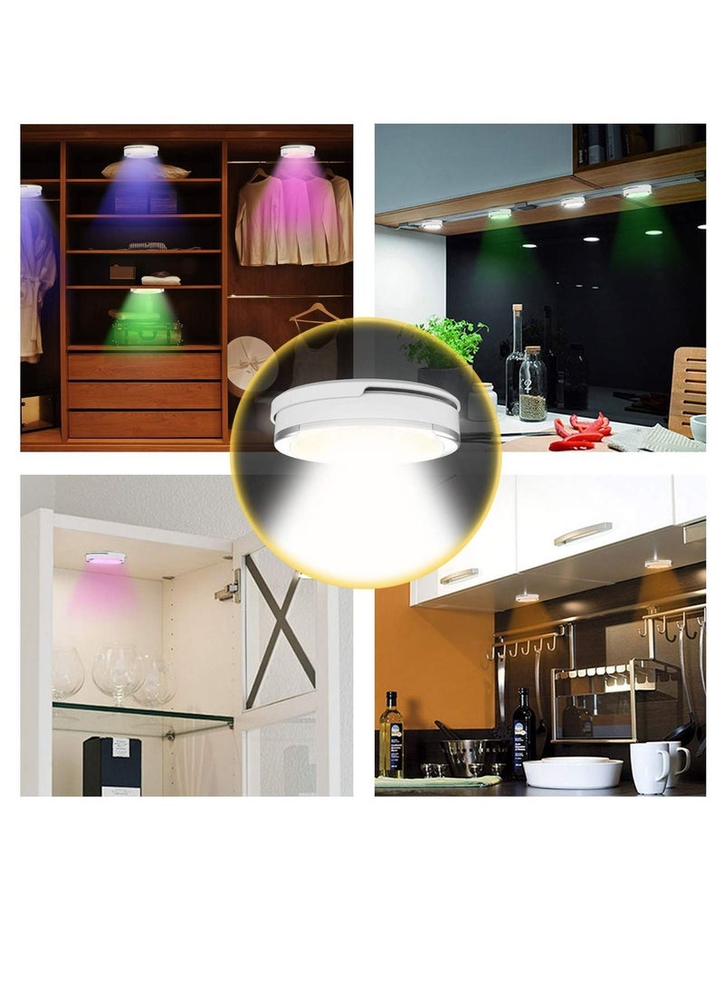 SYOSI LED Puck Light, led Lights Battery Operated with Remote Control, Wireless Soft Lighting, Under Cabinet Lighting for Kitchen, Timer+ Dimmer,  table light, 7 colors  - Image 4