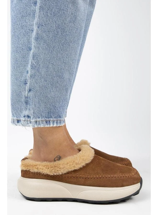 Manijero  (Adela Kürklü) Women's Genuine Leather Sabo Taba Slippers. for Women | Best Price UAE