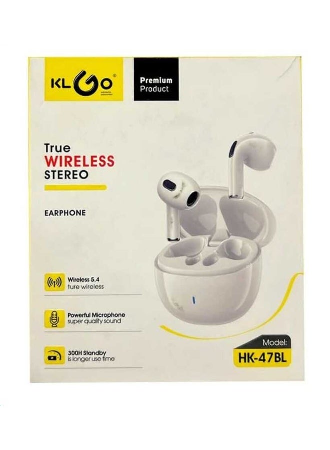 سماعة أذن KLGO HK 47BL لاسلكية بلوتوث مع علبة شحن صغيرة وبطارية تدوم طويلا مقاومة للماء
