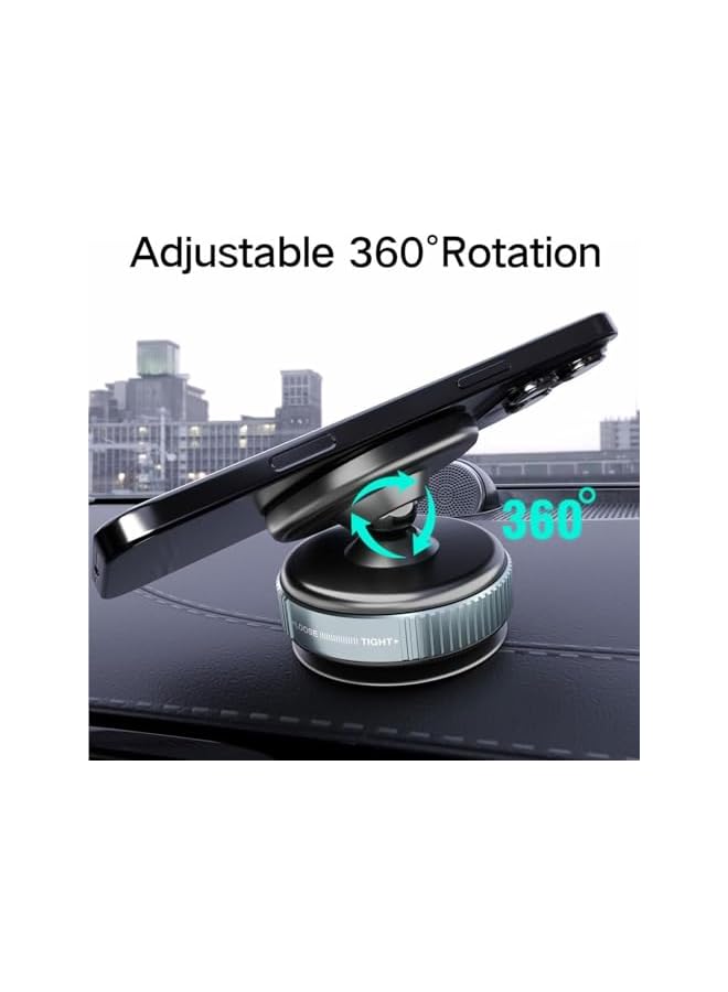 S-TOP Car Mount, Black Magnetic Phone Holder for Car with Adjustable Angle, Strong Suction Cup for Windshield, Dashboard and Smooth Surfaces - Image 5