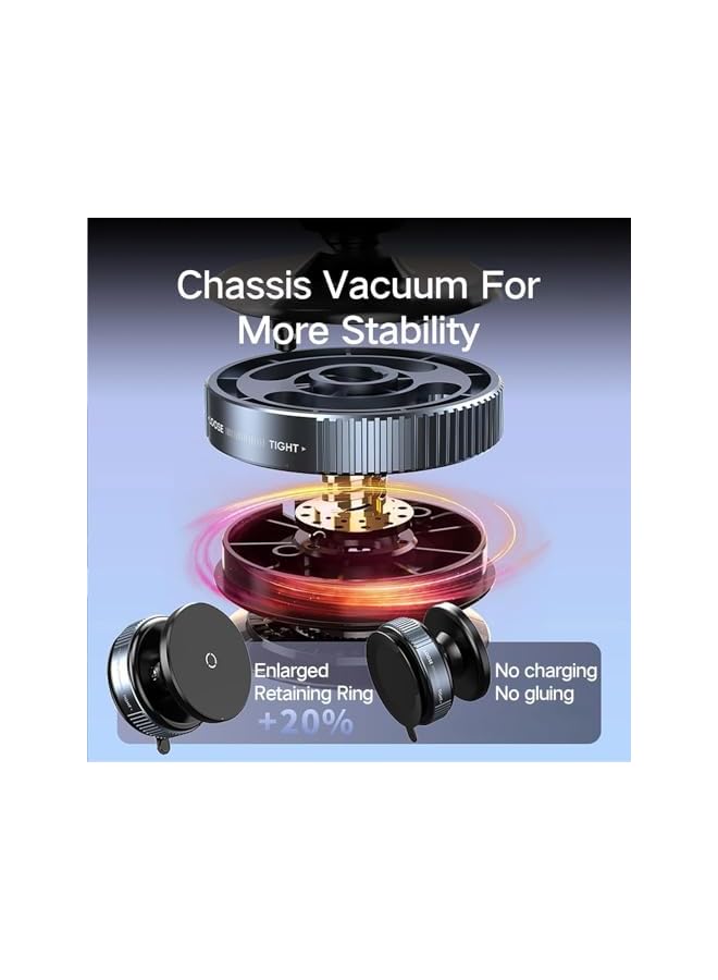 S-TOP Car Mount, Black Magnetic Phone Holder for Car with Adjustable Angle, Strong Suction Cup for Windshield, Dashboard and Smooth Surfaces - Image 2