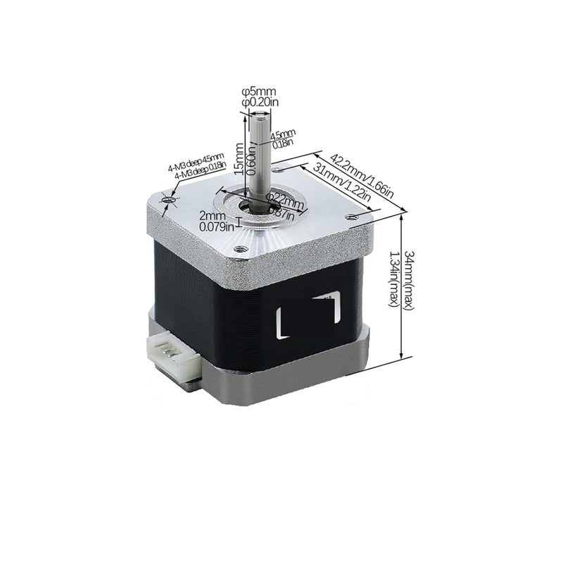 محرك السائر 42HS34mm 0.25N.m 36oz.in 2.5kg.cm 1.5A تيار موصلين طرفيين - Image 4