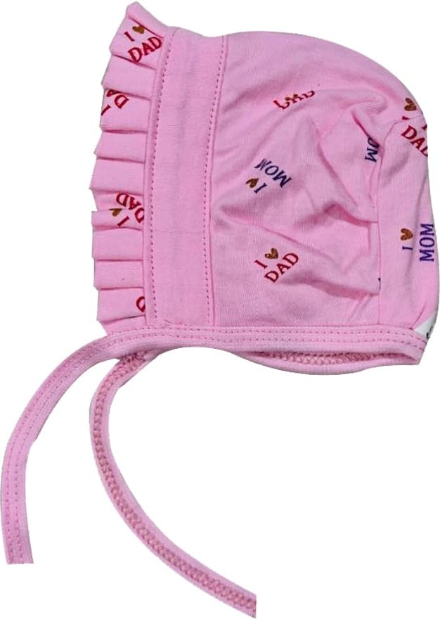 KmCho Newborn Baby jalar Cap/Hat/Topi, Printed, Pure Hosiery Cotton Soft Fabric- Soft & Breathable | Cozy, Lightweight & Stretchable | Unisex Baby Cap for Everyday Comfort - 4 Pcs - DN 4 - Image 3