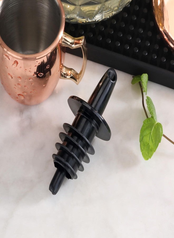 New Star Foodservice 48476 Plastic Liquor Free Flow Pourer Stopper, Black, Set of 6 - Image 4