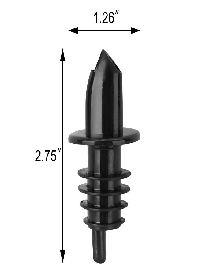 New Star Foodservice 48476 Plastic Liquor Free Flow Pourer Stopper, Black, Set of 6 - Image 2
