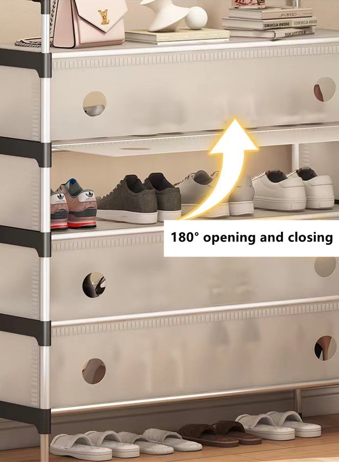 Kutis 5-Tier Stainless Steel Coat and Shoes Rack Clothes Rack Storage Organizer With Hook for Home 63x28x172 cm - Image 4