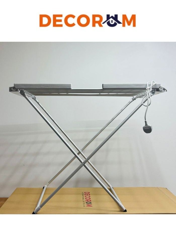 ديكوروم ديكورم منشر ملابس كهربائي قابل للطي مزود بالتسخين – منشر تجفيف سريع، خفيف الوزن وقابل للحمل، مجفف غسيل داخلي. - Image 5