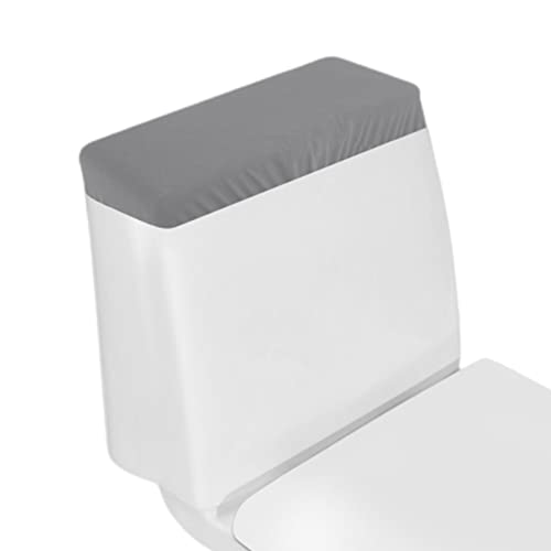 AZHCHKE Toilet Tank Lid Cover, Bathroom Stretch Washable Spandex Toilet Tank Protector Cover with Elastic Bottom, Grey - Image 5