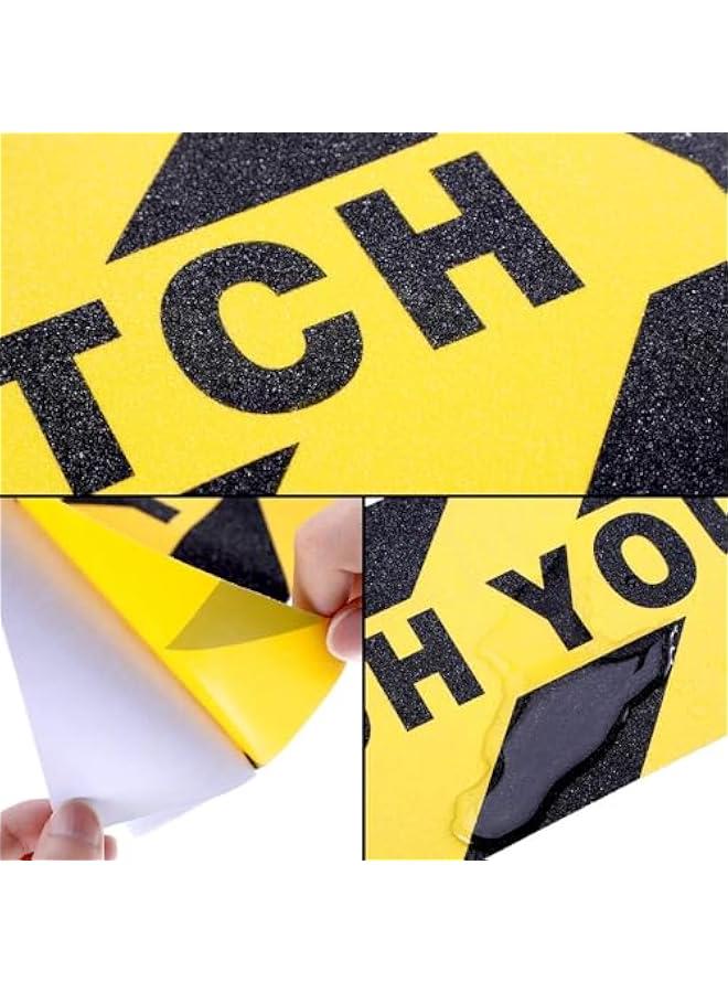 MOXO Watch Your Step Floor Decals Stickers 6 x 24 Inch Warning Sticker Adhesive Tape Anti Slip Abrasive Tape for Workplace  Wet Floor Caution 4 s - Image 5