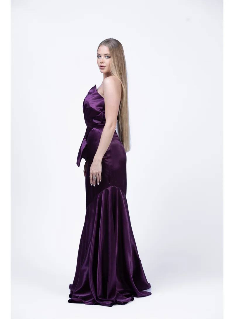 Fashonara  Ruffled Tube Evening Gown for Women | Elegant Formal & Partywear Dress for Women | Best Price UAE