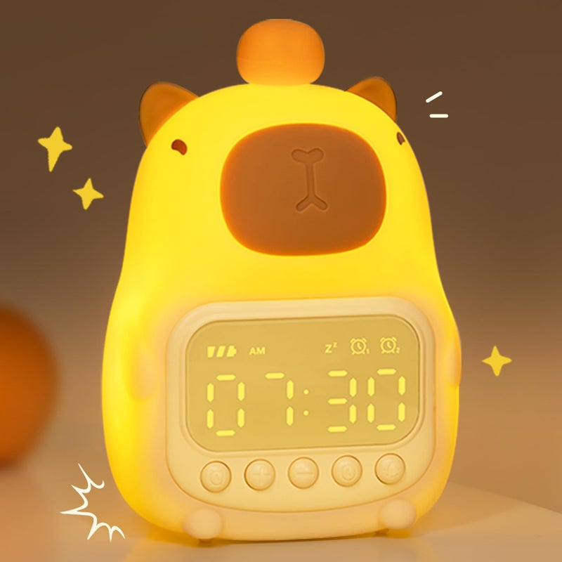 MASHI Capybara Alarm Clock with Night Light, ok to Wake Clock for Kids, Digital Alarm Clocks for Bedrooms, Snooze, Toddler Sleep Training Clock,Gift for Kids Girls Boys Teens Birthday Room Decor - Image 1