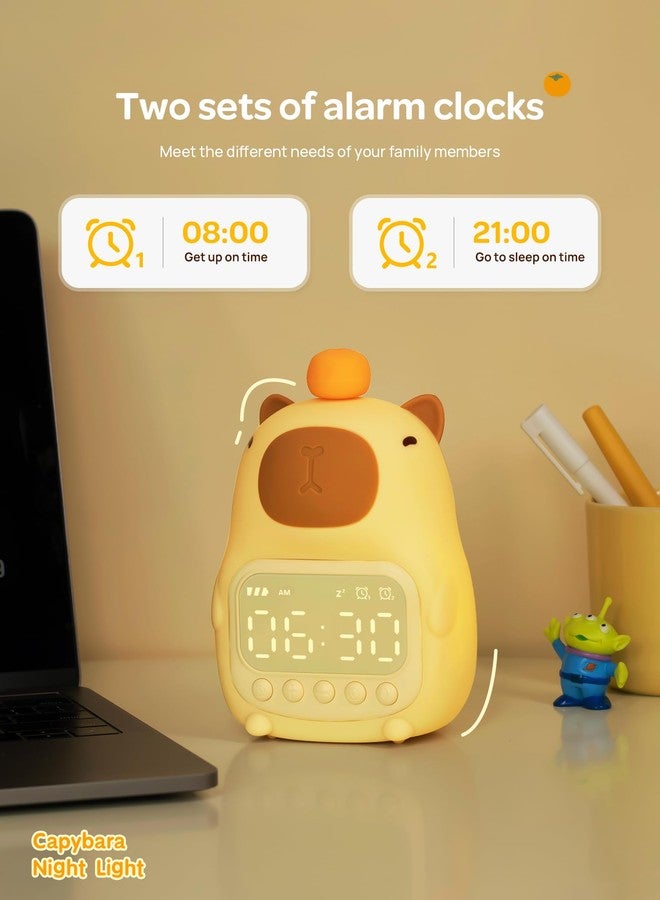 MASHI Capybara Alarm Clock with Night Light, ok to Wake Clock for Kids, Digital Alarm Clocks for Bedrooms, Snooze, Toddler Sleep Training Clock,Gift for Kids Girls Boys Teens Birthday Room Decor - Image 2