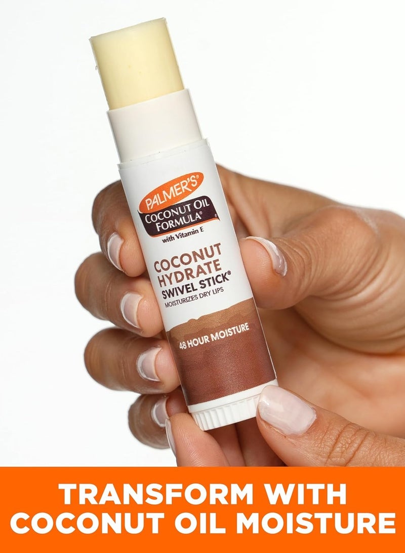 PALMER'S Palmer's Coconut Oil Formula Moisturizing Swivel Stick with Vitamin E, Lip Balm, Face & Body Moisturizer Stick, Ideal for Treating Dry Skin Patches (Pack of 2)  - Image 4