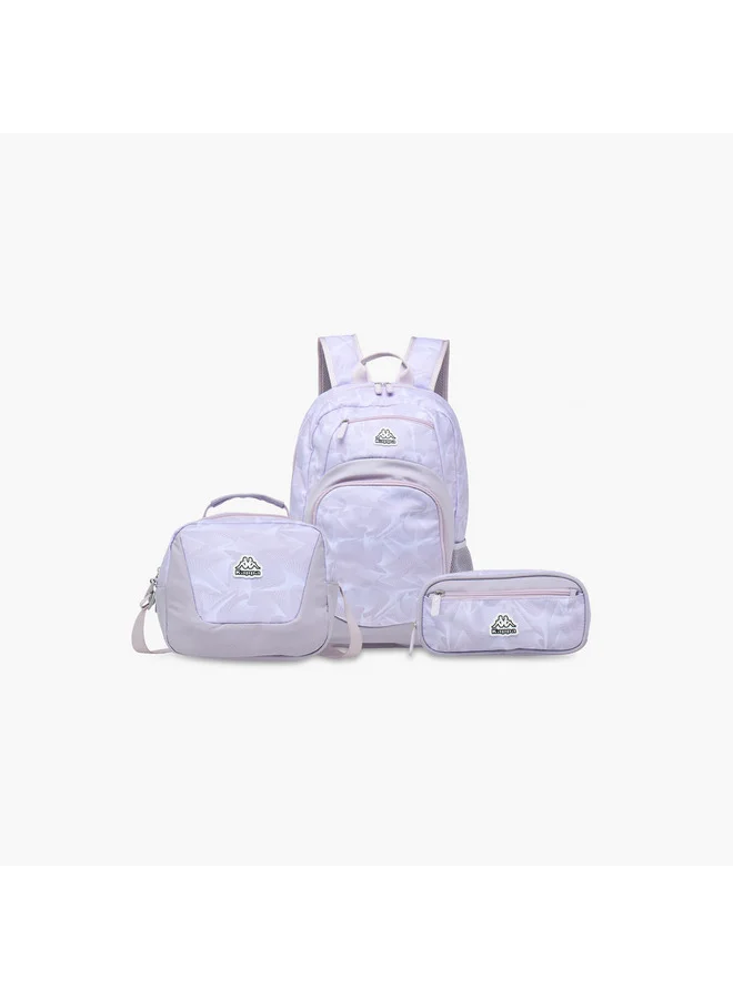 Kappa Girls Printed School Backpack with Lunch Bag and Pencil Pouch set