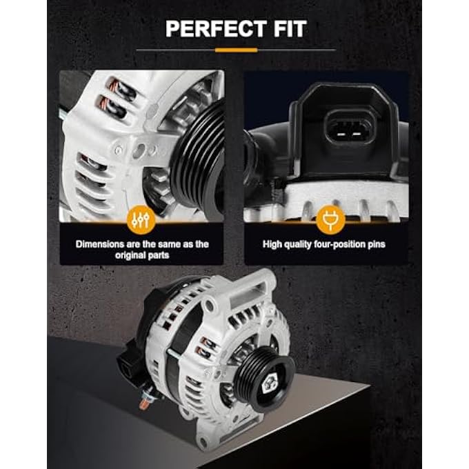 ROADFAR Alternator Compatible for For Chevrolet For Cobalt 2.2L 2.4L 2006-2007, For Hhr 2.2L 2.4L 2006-2007, For Pontiac G5 2.2L 2.4L 2007, For Pursuit 2.2L 2.4L 2006, Replace 11140 - Image 5