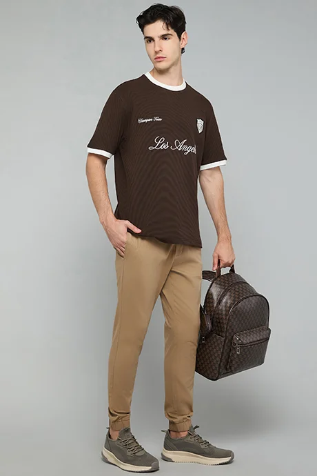 أر أند بي Solid Jogger Pants with Drawstring Waist