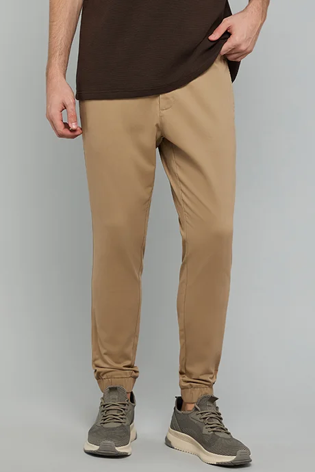 أر أند بي Solid Jogger Pants with Drawstring Waist