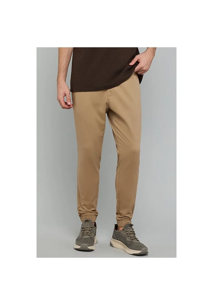 أر أند بي Solid Jogger Pants with Drawstring Waist