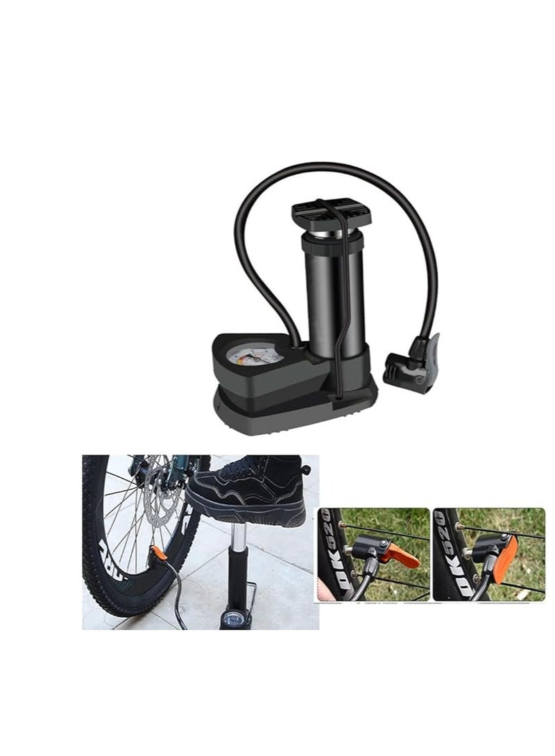 مضخة قدم، ملحقات دراجات، ومضخة هواء محمولة عالمية مع مقياس ضغط الإطارات، دراجة نارية، كرة قدم، سكوتر، سيارة، دراجة نارية، متعددة الاستخدامات - من متجر رانا - Image 4