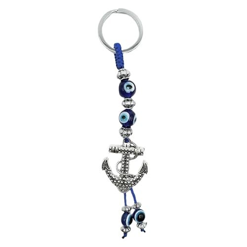 Buko Feng Shui Lucky Eye Keychain Helps With Good Luck And Protection From Evil Spirit Comes With Blue Charms And Beads (BLUEGEM_ANCHOR) - Image 1