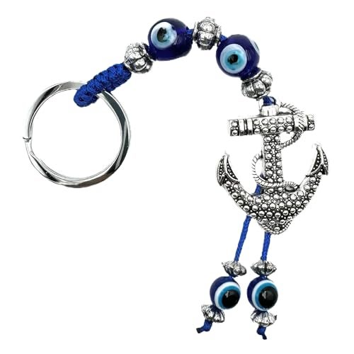 Buko Feng Shui Lucky Eye Keychain Helps With Good Luck And Protection From Evil Spirit Comes With Blue Charms And Beads (BLUEGEM_ANCHOR) - Image 2