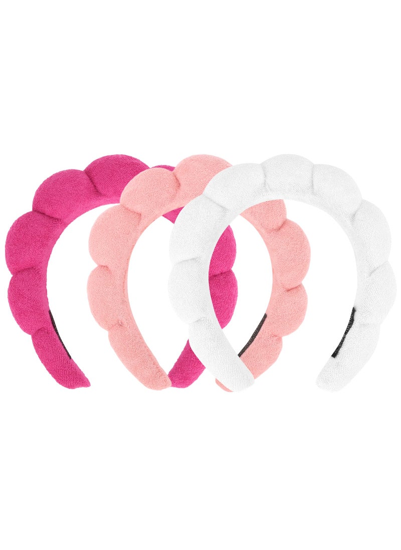 ACO-UINT - ACO-UINT 3 Pack Spa Headbands - Terry Cloth Puffy Hair Bands for Skincare, Makeup Removal, and Facial Cleansing - Image 1