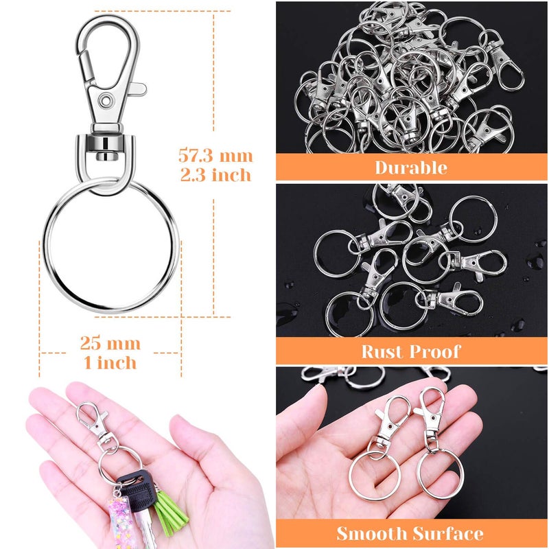 Audab Set of 50 Keychain Rings, Assembled Key Chain Clip Rings for Keychain Making - Image 5