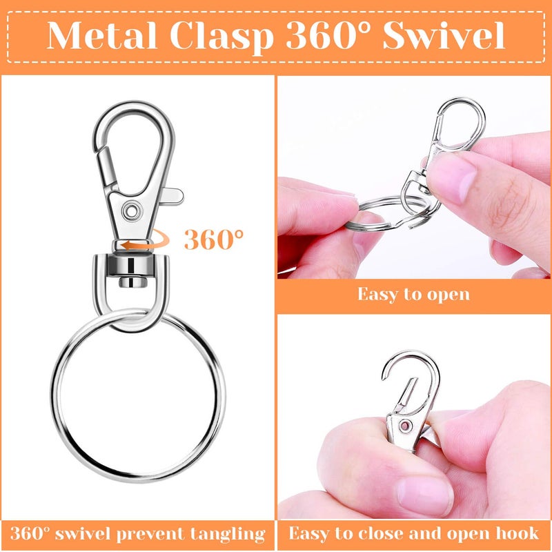 Audab Set of 50 Keychain Rings, Assembled Key Chain Clip Rings for Keychain Making - Image 4