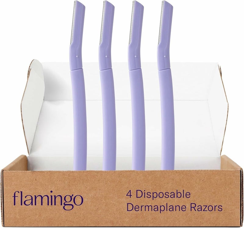 Flamingo Dermaplane Razor, Face Razors for Women, Disposable, 1 count, Pack of 4 - Image 1