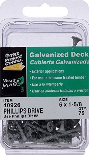 Hillman 40926 Galvanized Phillips Drive Deck Screw, 6 X 1 5/8-Inch, 75 pack - Image 3