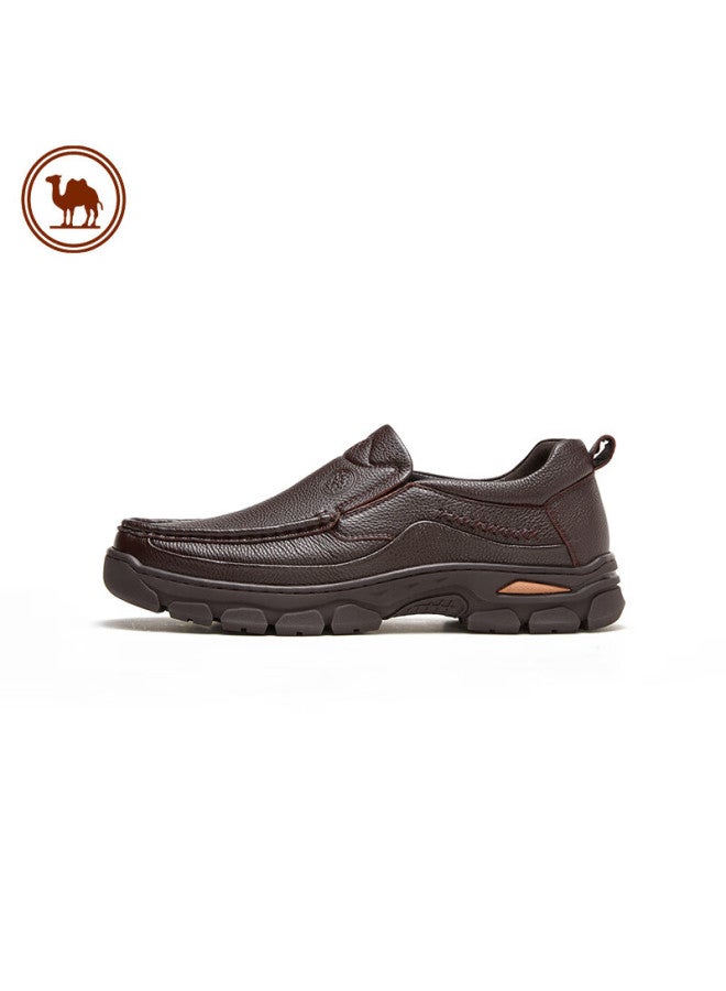 CAMELJEANS Camel Men's Business Casual Leather Loafers Soft Leather Soft Sole Classic Men's Shoes P13a211016 Brown 44 - Image 3