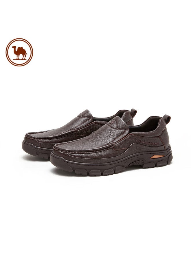 CAMELJEANS Camel Men's Business Casual Leather Loafers Soft Leather Soft Sole Classic Men's Shoes P13a211016 Brown 44 - Image 5