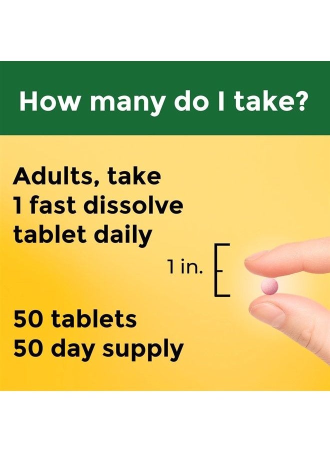 Nature Made - Vitamin B12 1000 mcg, Easy to Take Sublingual B12 for Energy Metabolism Support, 50 Sugar Free Fast Dissolve Tablets, 50 Day Supply - Image 1