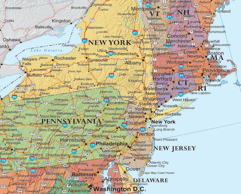 24x36 United States, USA Classic Elite Wall Map Mural Poster (Paper Folded) - Image 3