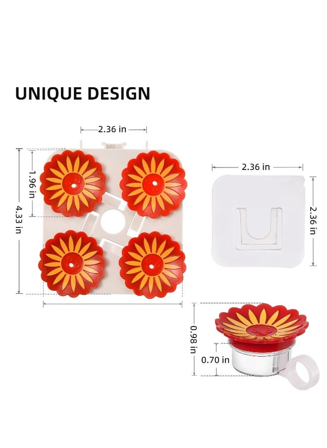 Generic - Window Hummingbird Feeder, Portable Handheld Feeders for Hummingbird, 4 Individual Feeders, 1 Strong Suction Cup, 1 Mount Base, Hummingbird Feeders for Outdoors - Image 1