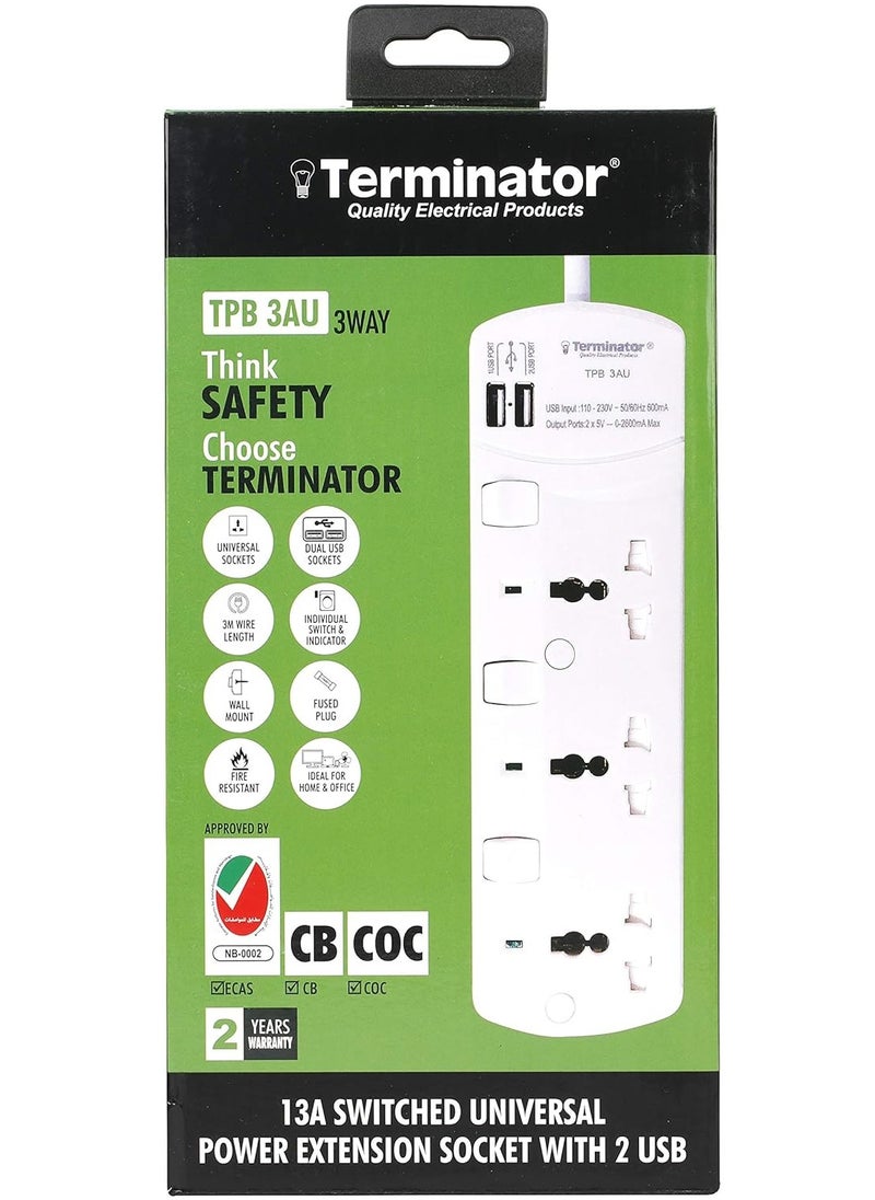 Terminator Universal Power Extension Socket 3M Cable  - Image 1