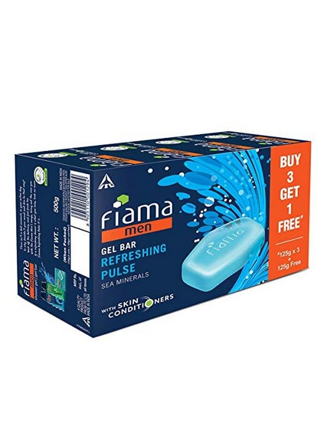 Fiama Men Refreshing Pulse Gel Bar With Sea Minerals With Skin Conditioners 125G (Buy 3 Get 1 Free) & Gel Bar Lemongrass And Jojoba For Smooth Skin 125G (Pack Of 3) - Image 5