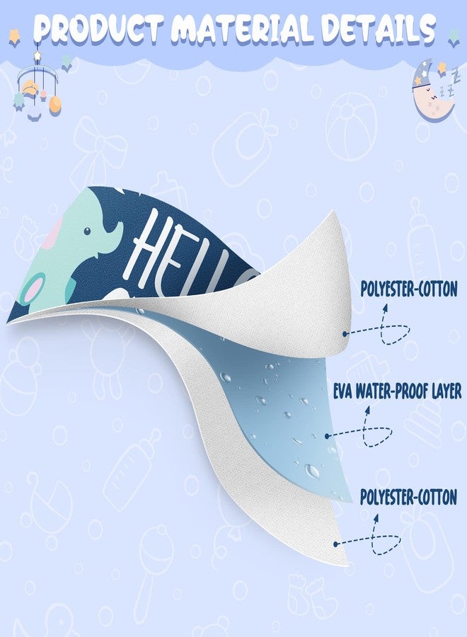 2ooya 7Pcs Cotton Waterproof Baby Bibs Adjustable Hook Loop Closure Infant Bib Unisex Colorful Newborn Babies Food Bibs for Teething Drooling Feeding Eating （6-12 Months） - Image 4